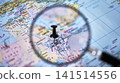 Map of Addis Ababa with a pin for location and a magnifying glass 141514556