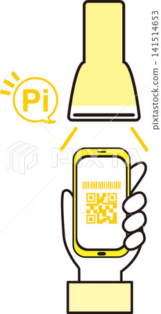 Illustration of smartphone QR code payment; image of cashless payment, electronic money payment, smart accounting. Illustration of smartphone QR code payment; image of cashless payment, electronic money payment, smart accounting. 141514653