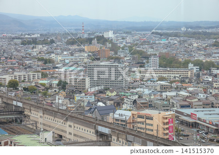 April 27 2026 MORIOKA, JAPAN. Elevated view of urban buildings April 27 2026 MORIOKA, JAPAN. Elevated view of urban buildings 141515370