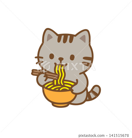 cute kitten eating noodles cute kitten eating noodles 141515678