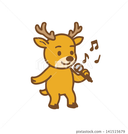 cute deer singing 141515679