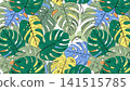 Monstera Abstract Vector Seamless Background  141515785