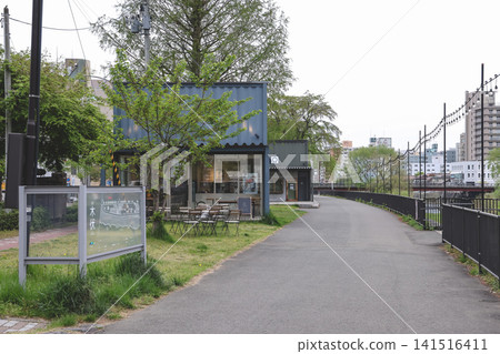 April 27 2026 Morioka Kippushi water neighborhood riverside cafe and walkway April 27 2026 Morioka Kippushi water neighborhood riverside cafe and walkway 141516411