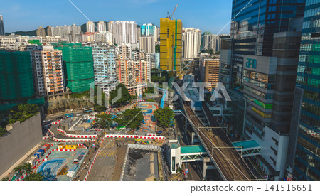 Hong Kong July 12 2026 KWUN TONG. Elevated railway transit. Hong Kong July 12 2026 KWUN TONG. Elevated railway transit. 141516651