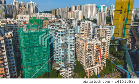 Hong Kong July 12 2026 KWUN TONG. Residential density overview. Hong Kong July 12 2026 KWUN TONG. Residential density overview. 141516652
