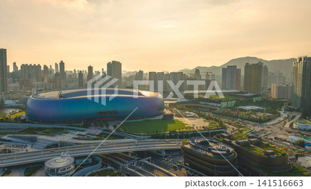 Hong Kong July 12 2026 KAI TAK. Sports park sunset. Hong Kong July 12 2026 KAI TAK. Sports park sunset. 141516663