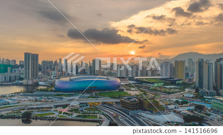 Hong Kong July 12 2026 KAI TAK. Sports park sunset. Hong Kong July 12 2026 KAI TAK. Sports park sunset. 141516696