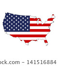Made in USA, US flag map silhouette 141516884
