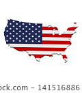 3D USA Map with American Flag Texture 141516886