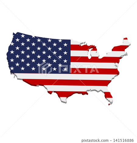 3D USA Map with American Flag Texture 3D USA Map with American Flag Texture 141516886
