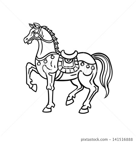 Decorated Horse Line Art Decorated Horse Line Art 141516888