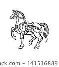 Decorated Horse Line Art 141516889