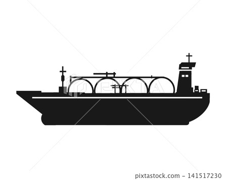 Silhouette of an energy tanker transporting energy by ship Silhouette of an energy tanker transporting energy by ship 141517230