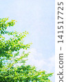 Watercolor-style background of sky and greenery (vertical) 141517725