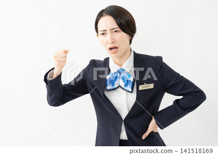 身著制服的女接待員 - 工作圖片 身著制服的女接待員 - 工作圖片 141518169