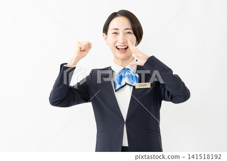 身著制服的女接待員 - 工作圖片 身著制服的女接待員 - 工作圖片 141518192