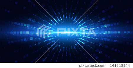 Futuristic digital data technology Background with square pattern element glowing. Futuristic digital data technology Background with square pattern element glowing. 141518344