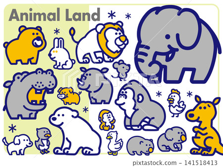 Animal Zoo Illustration Set Animal Zoo Illustration Set 141518413