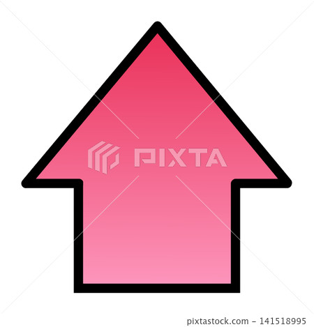 Upward arrow, pink gradient Upward arrow, pink gradient 141518995