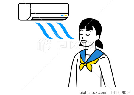 女學生在冷氣房降溫 141519004