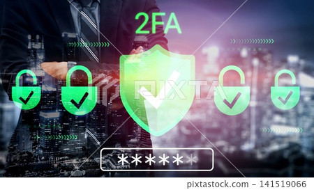 Digital Security Concept with Two-Factor Authentication, Cyber Protection, User Safety Measures, and Modern City Background at Night Gluon Digital Security Concept with Two-Factor Authentication, Cyber Protection, User Safety Measures, and Modern City Background at Night Gluon 141519066