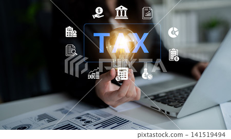 Concept of Taxation and Financial Planning with Light Bulb Idea Symbolizing Innovative Strategies for Managing Tax Responsibilities Cyphers. Concept of Taxation and Financial Planning with Light Bulb Idea Symbolizing Innovative Strategies for Managing Tax Responsibilities Cyphers. 141519494