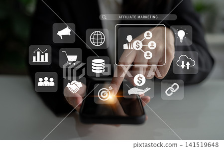 Affiliate marketing strategy and partnership business concept Parse Affiliate marketing strategy and partnership business concept Parse 141519648