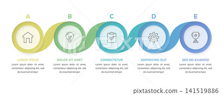 Business Process Infographic With Five Steps And Circular Elements Business Process Infographic With Five Steps And Circular Elements 141519886