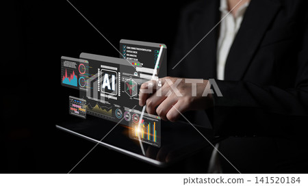Business Professional Interacting with Futuristic AI Dashboard Displaying Data Analytics and Technology Insights in a Modern Office Environment Quark Business Professional Interacting with Futuristic AI Dashboard Displaying Data Analytics and Technology Insights in a Modern Office Environment Quark 141520184
