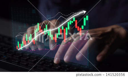 Computer Hands Analyzing Financial Data on Keyboard with Stock Market Charts, Graphs, Trends, and Candlestick Patterns in Background Copula Computer Hands Analyzing Financial Data on Keyboard with Stock Market Charts, Graphs, Trends, and Candlestick Patterns in Background Copula 141520356