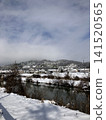 Snow covered town 141520565