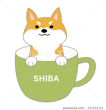 茶杯裡一隻可愛的柴犬 茶杯裡一隻可愛的柴犬 141522121