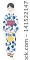 Illustration of a woman in a yukata 141522147