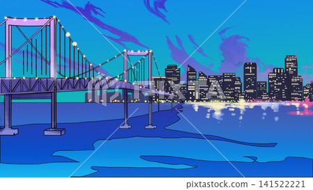 City pop background - Bay area - Night view 141522221