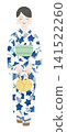 Illustration of a woman in a yukata 141522260