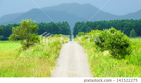 北海道中柴別市的夏天:柴別市周圍空無一物,只有道路,景色十分簡單。 北海道中柴別市的夏天:柴別市周圍空無一物,只有道路,景色十分簡單。 141522275