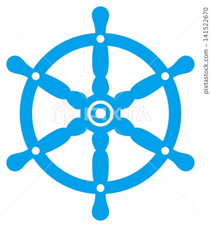 Steering wheel, steering wheel, ship's handle, summer illustration material 05 Steering wheel, steering wheel, ship's handle, summer illustration material 05 141522670