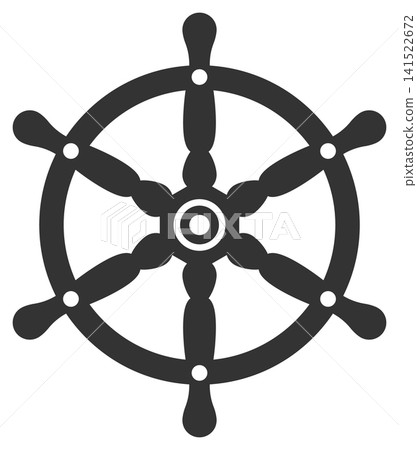 Steering wheel, steering wheel, ship's handle, summer illustration material 03 Steering wheel, steering wheel, ship's handle, summer illustration material 03 141522672