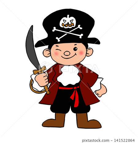 An illustration of a boy dressed as a pirate. An illustration of a boy dressed as a pirate. 141522864
