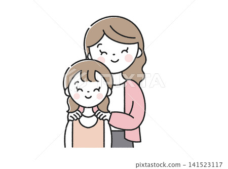 一位微笑的母親和女兒 一位微笑的母親和女兒 141523117
