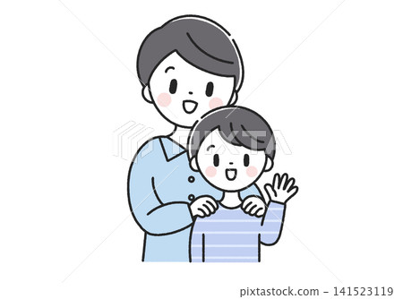 一對面帶著笑容的父子 一對面帶著笑容的父子 141523119