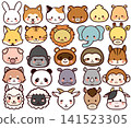 可愛的動物臉插圖集 141523305
