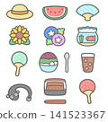 A set of cute summer-themed illustrations 141523367
