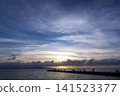 Sunset and people at the West Pier 141523377