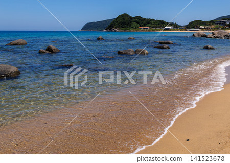 A clear blue sky, a beautiful, crystal-clear sea, and a coastal landscape. A clear blue sky, a beautiful, crystal-clear sea, and a coastal landscape. 141523678