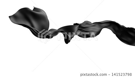 Black fabric flowing in the wind isolated on white background design for Black friday banner 3D render Black fabric flowing in the wind isolated on white background design for Black friday banner 3D render 141523798