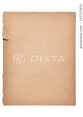 Old ripped paper macro texture vertical on white isolated background Old ripped paper macro texture vertical on white isolated background 141523915