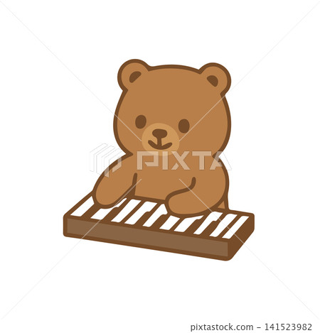 cute bear playing piano 141523982