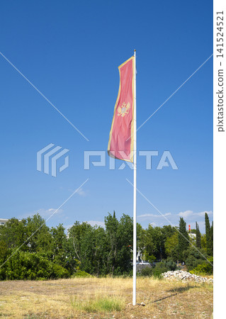 The red flag of Montenegro The red flag of Montenegro 141524521