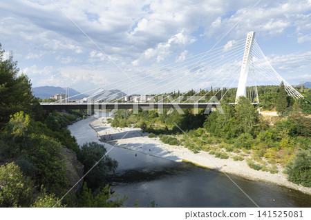 The Millenium bridge in Podgorica, Montenegro The Millenium bridge in Podgorica, Montenegro 141525081